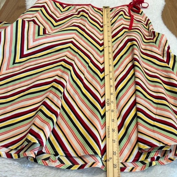 Ann Taylor Loft Womens Red Multicolor Chevron Stripe Retro Flared Skirt Size 8 - Picture 7 of 7